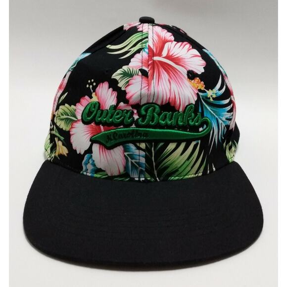 Floral Hat Cap Adjustable Birds Resort Tropical Colorful Vacation Fishing - Picture 1 of 5